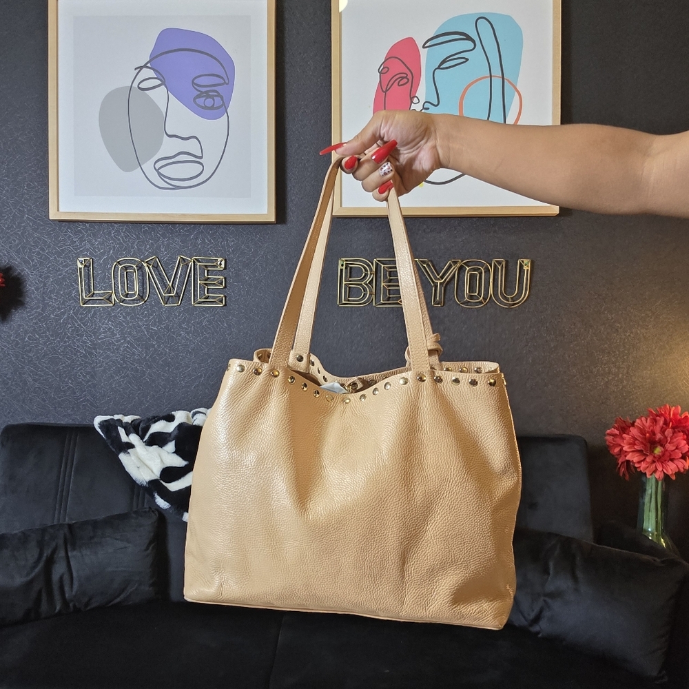 LAGGO REMY TAN PEBBLE Tote Shoulder Bag